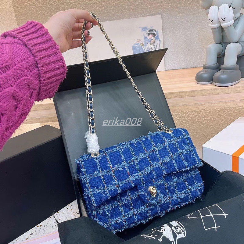 Channel CF Classic Shoulder Bags Blue Denim Luxury French Style Small Square Bag Women Crossbody Bags 18-25cm, Blue-18cm
Channel CF Classic Shoulder Bags Blue Denim Luxury French Style Small Square Bag Women Crossbody Bags 18-25cm, Blue-18cm
