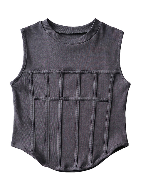 Women's Tanks Camis Women Green Brief Irregular Hem Tank Tops O-collar Sleeveless Personality Fashion Spring Summer 1DE7812 230509