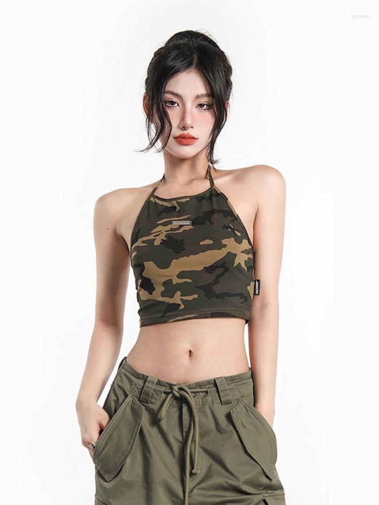 Women' Tanks Y2k Aesthetic Camouflage Print Tank Top Sexy Halter Harajuku Cropped Tops Bandage Backless Streetwear 2023 Summer Casual, Camouflage green
Women' Tanks Y2k Aesthetic Camouflage Print Tank Top Sexy Halter Harajuku Cropped Tops Bandage Backless Streetwear 2023 Summer Casual, Camouflage green