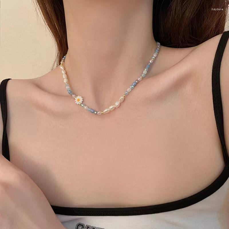 Chains Freshwater Pearl Spliced Colorful Beaded Necklace For Women Xia Advanced Design Sense Small People Collar Chain Neckchain
Chains Freshwater Pearl Spliced Colorful Beaded Necklace For Women Xia Advanced Design Sense Small People Collar Chain Neckchain