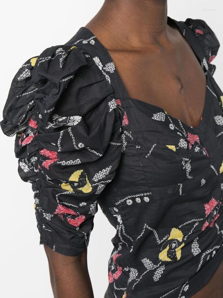 Women's Blouses Women's Drawstring Short Blouse Black Cotton Puff Sleeve Sqaure Collar Summer 2023 Female Shirt Tops
Women's Blouses Women's Drawstring Short Blouse Black Cotton Puff Sleeve Sqaure Collar Summer 2023 Female Shirt Tops