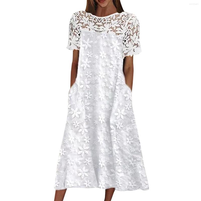 Casual Dresses Boho For Women Summer Short Sleeve Lace Hollow Out Crew Neck Beach Long Dress V, White
Casual Dresses Boho For Women Summer Short Sleeve Lace Hollow Out Crew Neck Beach Long Dress V, White