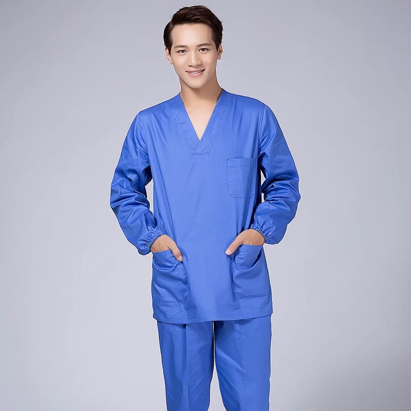 Hospital Operating Room Uniform Women Short Sleeve Hand Washing Clothes Doctor Male Long Sleeve Dental Clinic Work Top and Pants