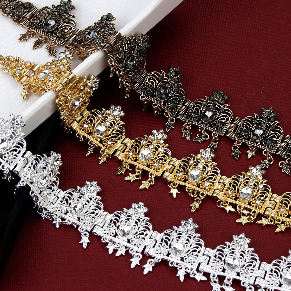 Wedding Hair Jewelry Algeria Forehead Chain Headband Bride Crown Head Dress Bridal Tiara Party Bijoux 230508