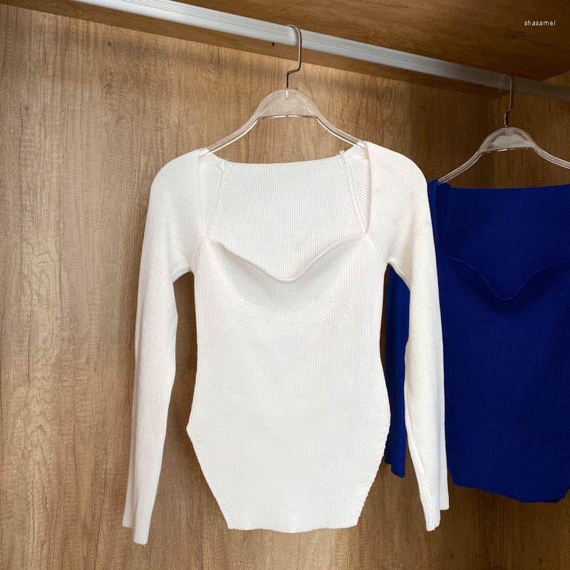 Women's Sweaters Square Collar Long Sleeve Woman Knitted Pullover Autumn Tops Simple Casual Temperamental Bottoming T-shirt, Maroon
Women's Sweaters Square Collar Long Sleeve Woman Knitted Pullover Autumn Tops Simple Casual Temperamental Bottoming T-shirt, Maroon