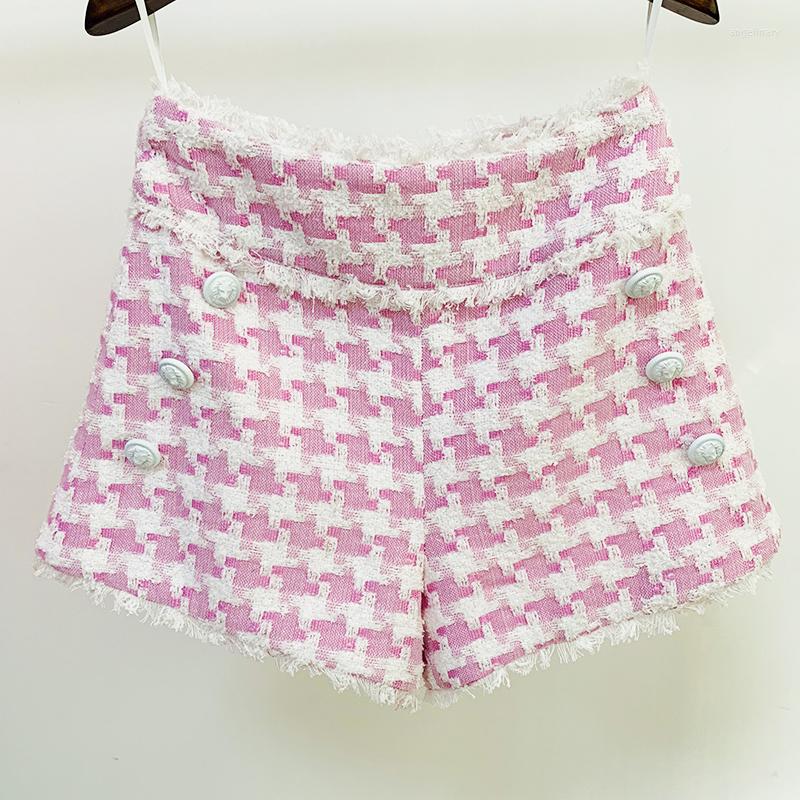 Women' Shorts HIGH STREET Est 2023 Fall Winter Designer Fashion Women' Lion Buttons Tassel Fringed Houndstooth Tweed Pink, Picture shown
Women' Shorts HIGH STREET Est 2023 Fall Winter Designer Fashion Women' Lion Buttons Tassel Fringed Houndstooth Tweed Pink, Picture shown