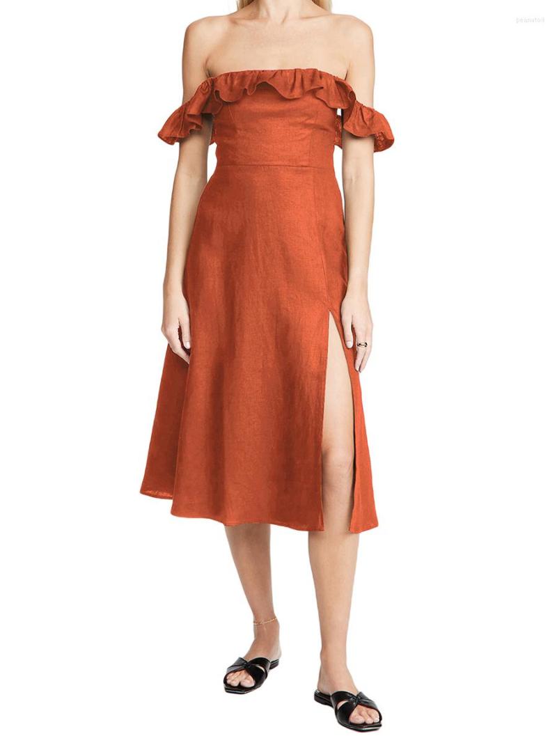 Casual Dresses Women Sleeveless Ruffle Strappy Midi Dress Off Shoulder Square Neck High Waist Backless Flowy Split A-Line Beach Sundress, A-red
Casual Dresses Women Sleeveless Ruffle Strappy Midi Dress Off Shoulder Square Neck High Waist Backless Flowy Split A-Line Beach Sundress, A-red