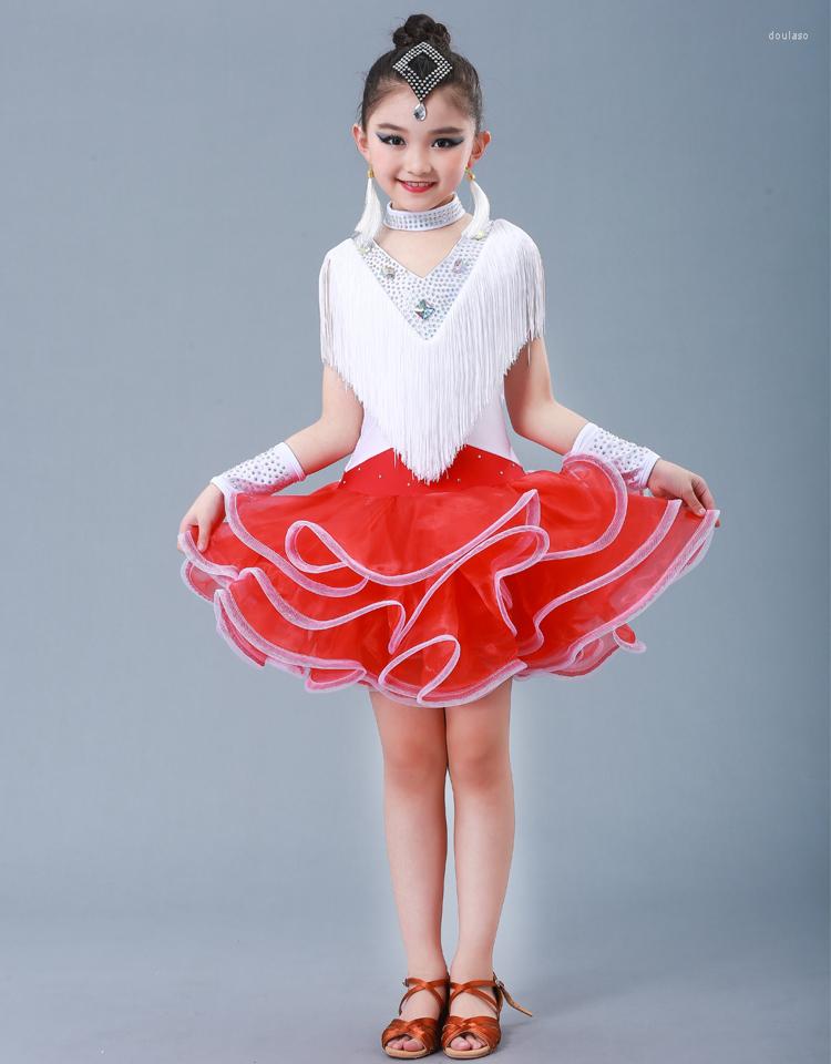 Stage Wear Girls Tassel Salsa Tango Competition Costume Children Kids Ballroom Latin Dance Dress Professional Rumba Samba Dancewear, Red
Stage Wear Girls Tassel Salsa Tango Competition Costume Children Kids Ballroom Latin Dance Dress Professional Rumba Samba Dancewear, Red