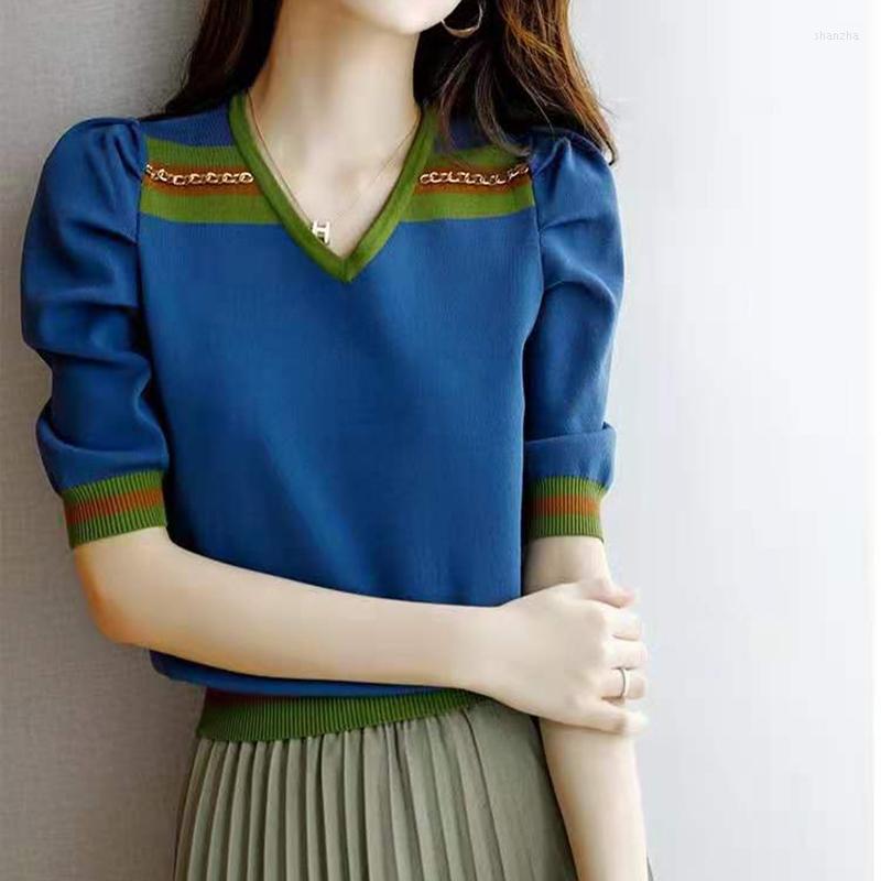 Women's T Shirts Tee Shirt Femme Summer Contrast Color Camisetas Thin Women Top Short Sleeve Knitted Tshirts Korean Fashion Woman Clothes, Black
Women's T Shirts Tee Shirt Femme Summer Contrast Color Camisetas Thin Women Top Short Sleeve Knitted Tshirts Korean Fashion Woman Clothes, Black