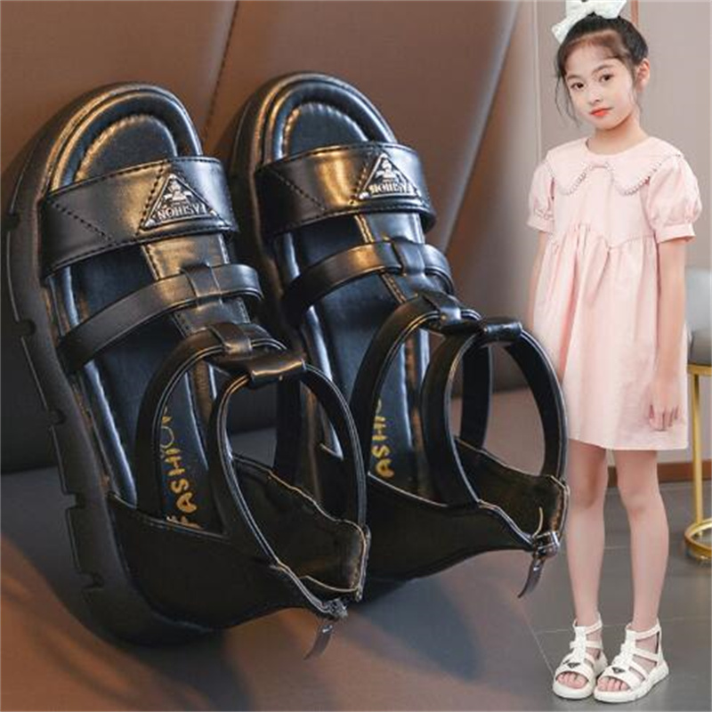 New Fashion Girl Sandals Children Shoes Summer Slippers Toddler infant Beach Slides Princess Roman Shoes Soft -bottom Kids Baby Sports Sandal