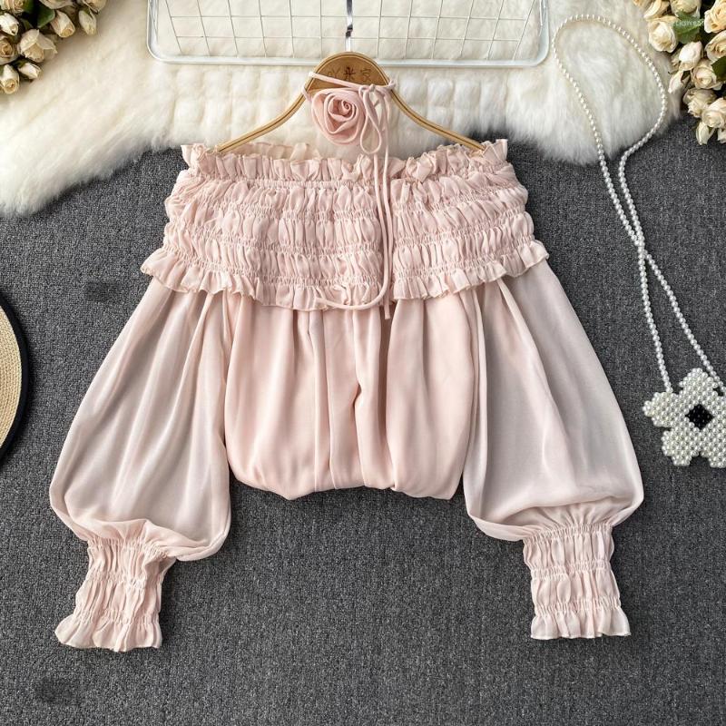 Women's Blouses Summer Style Off Shoulder Lotus Leaf Edge Chiffon Shirt Loose And Slim Top, Pink
Women's Blouses Summer Style Off Shoulder Lotus Leaf Edge Chiffon Shirt Loose And Slim Top, Pink