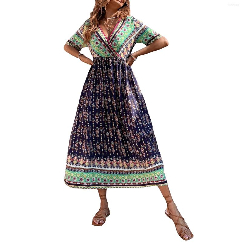 Casual Dresses Women A-Lined Dress Short Sleeves V Neck Retro Floral Print Party Spring Summer, Beige
Casual Dresses Women A-Lined Dress Short Sleeves V Neck Retro Floral Print Party Spring Summer, Beige