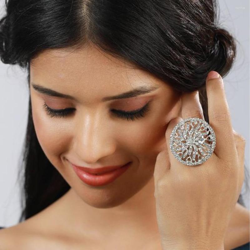 Wedding Rings Luxury Female Big Round Ring Zircon Geometric Jewelry Fashion Exaggerated For Women Engagement Accessories Gift
Wedding Rings Luxury Female Big Round Ring Zircon Geometric Jewelry Fashion Exaggerated For Women Engagement Accessories Gift
