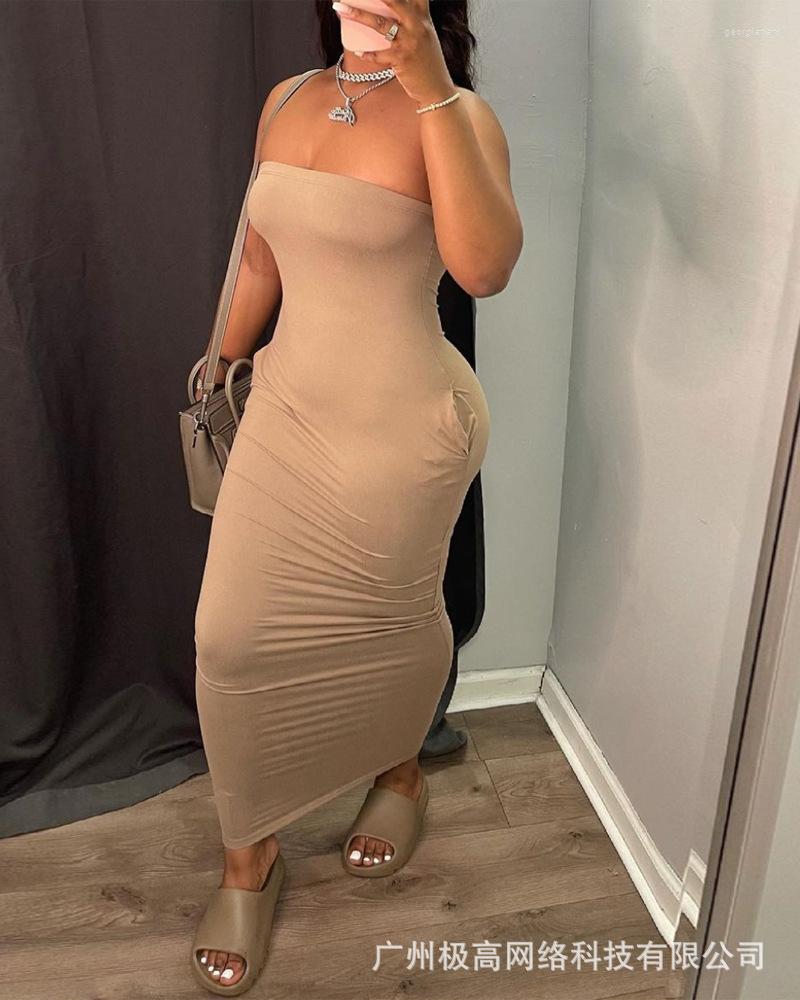 Casual Dresses Bandeau Pocket Design Maxi Dress Women Slim Long Strapless Sleeveless High Waist Solid Color Sexy Spring Summer, Yellow
Casual Dresses Bandeau Pocket Design Maxi Dress Women Slim Long Strapless Sleeveless High Waist Solid Color Sexy Spring Summer, Yellow