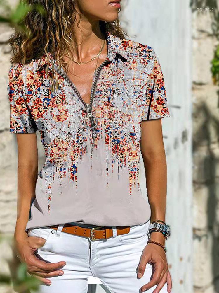 Women's Blouses Women Casual Zipper Collar 2023 Spring Summer Boho Short Sleeve Shirt Vintage Ladies Beach Tops Blusas Mujer De Moda, C3
Women's Blouses Women Casual Zipper Collar 2023 Spring Summer Boho Short Sleeve Shirt Vintage Ladies Beach Tops Blusas Mujer De Moda, C3