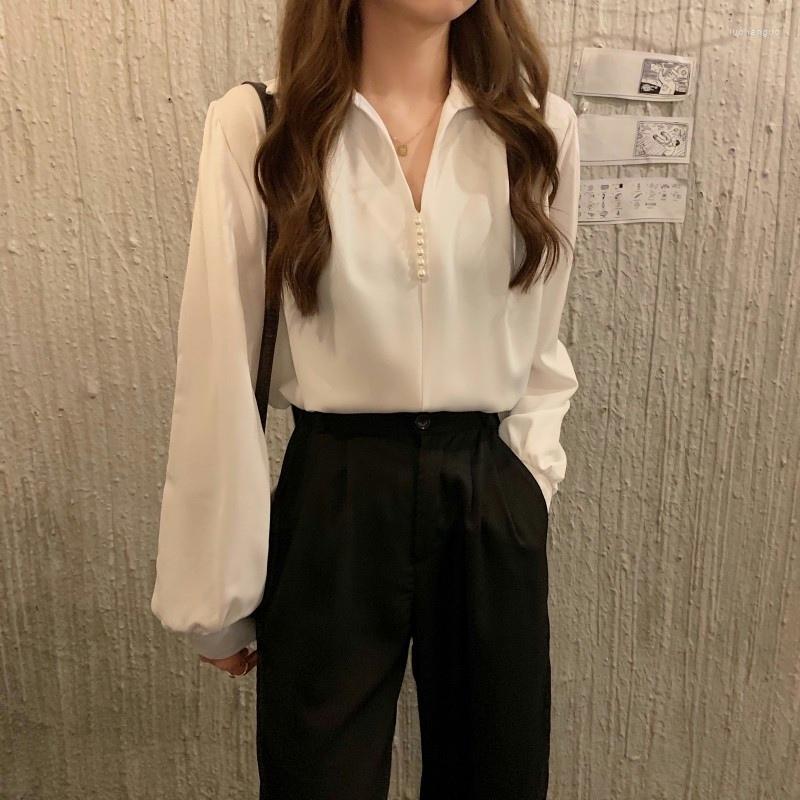 Women's Blouses Women's Black White Elegant Chic Beaded Blouse Fashion V Neck Long Sleeve Loose Shirt Casual Simple All Match Tops, Beige
Women's Blouses Women's Black White Elegant Chic Beaded Blouse Fashion V Neck Long Sleeve Loose Shirt Casual Simple All Match Tops, Beige