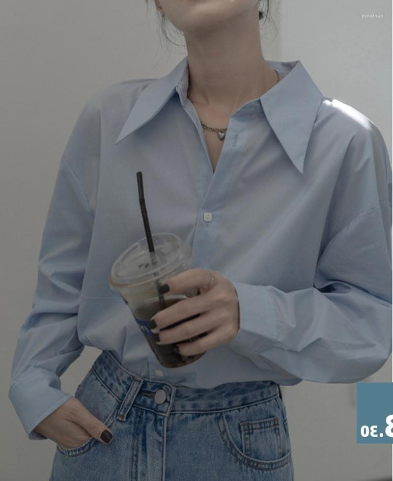 Women' Blouses Spring Shirt Long Women Blue Sleeve Turn Down Collar Solid Casual Female Clothes Loose Straight Office Lady Blouse 2023
Women' Blouses Spring Shirt Long Women Blue Sleeve Turn Down Collar Solid Casual Female Clothes Loose Straight Office Lady Blouse 2023