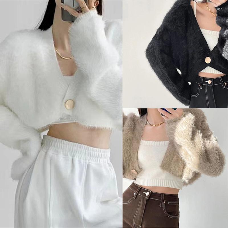 Women's Polos Women's Soft Warm Coat Loose One Button Short Jackets Furry Cropped For JACKET Solid Color Cute Knitted Tops Da, White
Women's Polos Women's Soft Warm Coat Loose One Button Short Jackets Furry Cropped For JACKET Solid Color Cute Knitted Tops Da, White