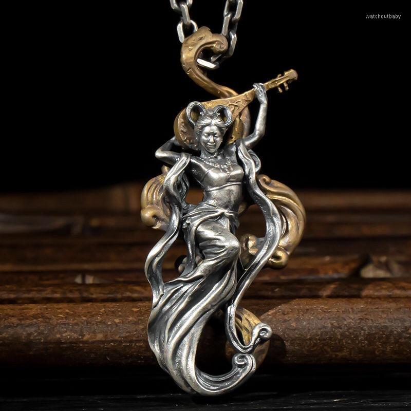 Pendant Necklaces Retro Buddhist Dunhuang Flying Goddess Bodhisattva Statue Necklace Men And Women Ethnic Wind Amulet Religious Jewelry
Pendant Necklaces Retro Buddhist Dunhuang Flying Goddess Bodhisattva Statue Necklace Men And Women Ethnic Wind Amulet Religious Jewelry