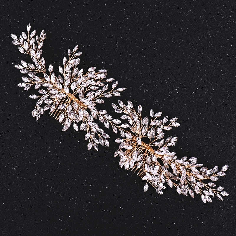 Wedding Hair Jewelry Double Comb Bridal Headband Accessories Crystal band 230508