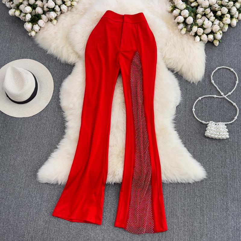 Women's Pants Sexy Mesh Patchwork Flare Pant 2023 Women Elegant Solid Shining Diamond Skinny Trousers Korean Fashion Wide Leg, Pink
Women's Pants Sexy Mesh Patchwork Flare Pant 2023 Women Elegant Solid Shining Diamond Skinny Trousers Korean Fashion Wide Leg, Pink