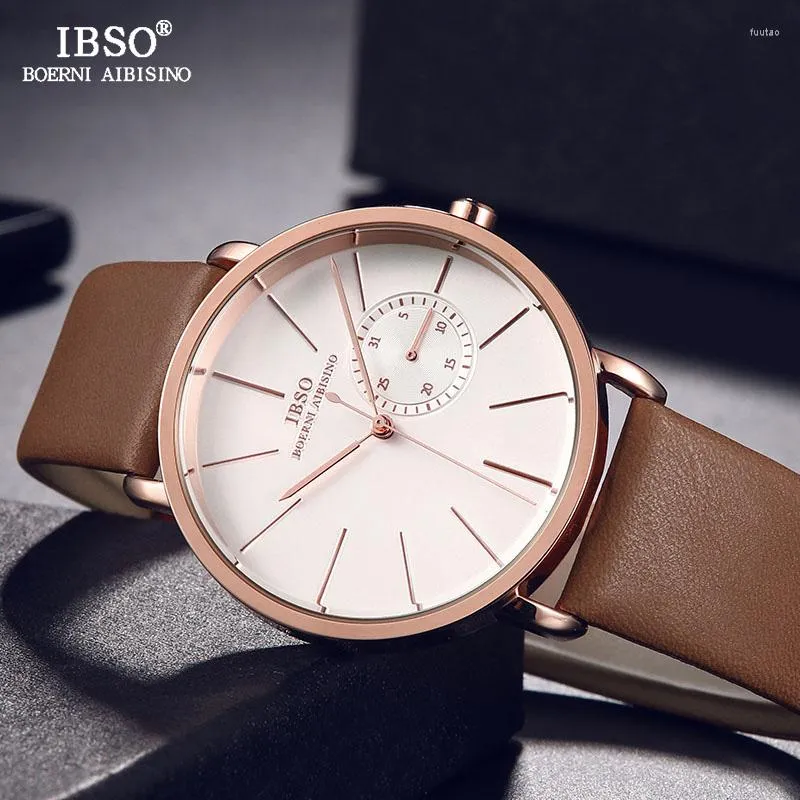 Wristwatches IBSO BRAND High Quality Mens Business Watches Genuine Leather Male Quartz Watch Wristwatch For Man Relogio Masculino, Black
Wristwatches IBSO BRAND High Quality Mens Business Watches Genuine Leather Male Quartz Watch Wristwatch For Man Relogio Masculino, Black