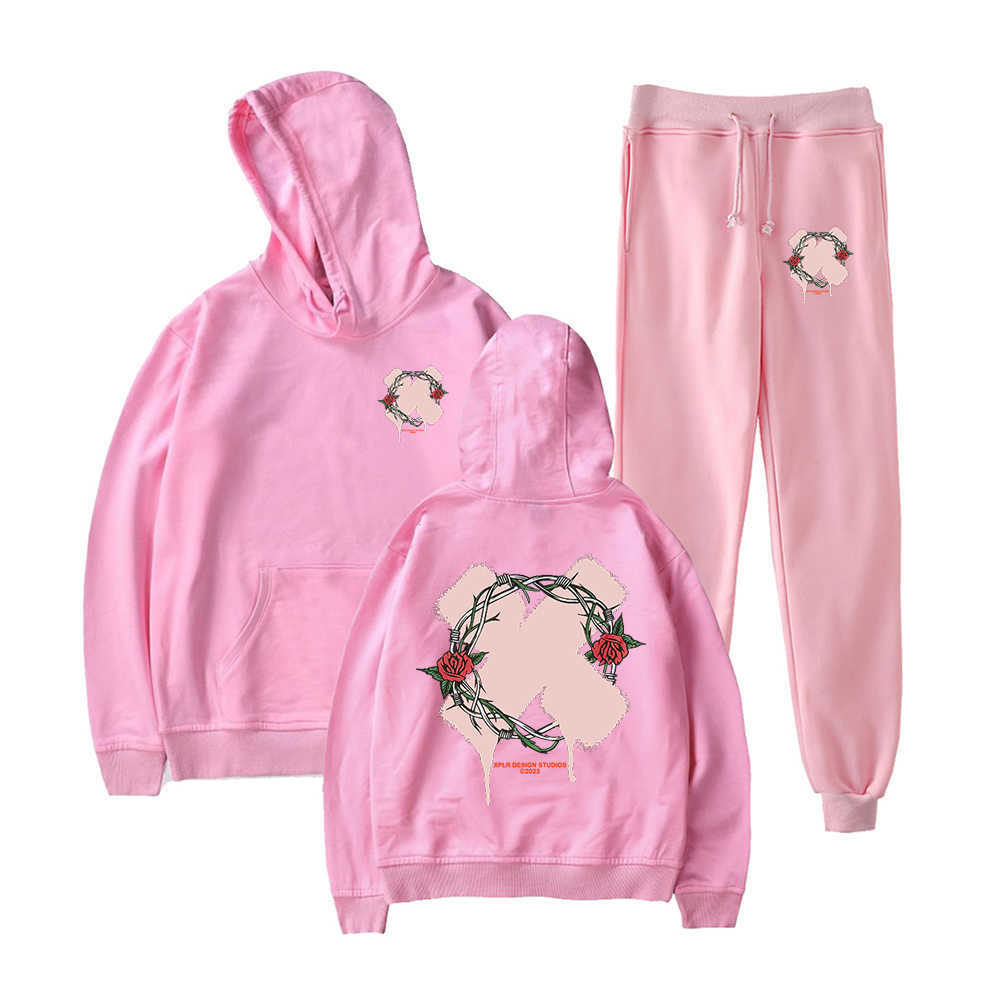 Men's Hoodies Sweatshirts XPLR Sam and Colby Merch Thorn Hoodie Jogger Pants Two Piece Set Sweatshirts+Sweatpants 2023 New Men Women's Suits