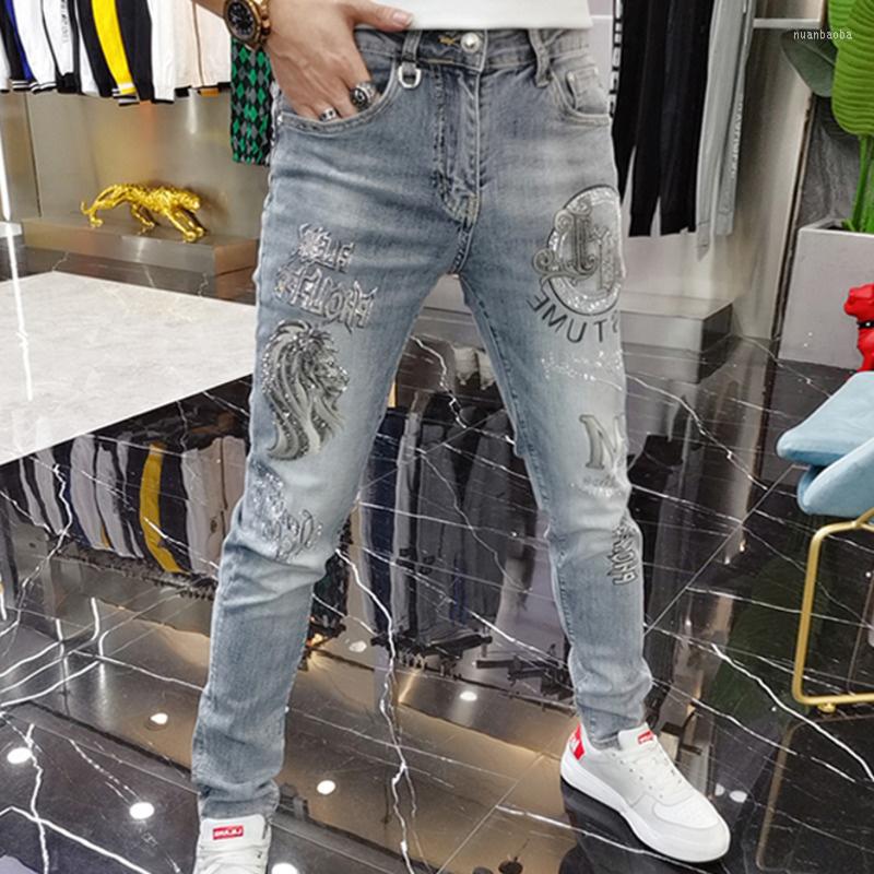 Men's Jeans Spring Jean Men Slim Small Foot Pant Rhinestones European Animal Fashion Brand Lion Hombre Erkek Kot Pantolon, Picture
Men's Jeans Spring Jean Men Slim Small Foot Pant Rhinestones European Animal Fashion Brand Lion Hombre Erkek Kot Pantolon, Picture