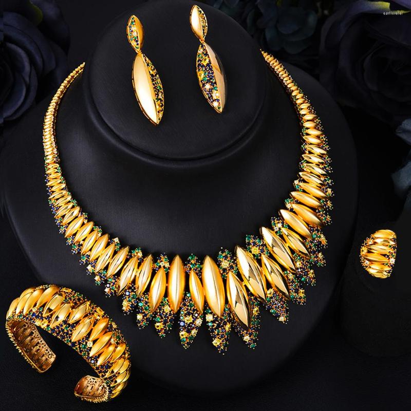Necklace Earrings Set Missvikki Luxury Jewelry Bangle Ring 4 PCS Women Wedding Full Mirco Cubic Zircon Fashion 2023, Picture shown
Necklace Earrings Set Missvikki Luxury Jewelry Bangle Ring 4 PCS Women Wedding Full Mirco Cubic Zircon Fashion 2023, Picture shown