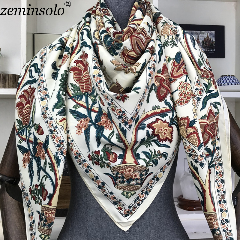 Sarongs 100% Silk Scarf Women Large Shawls Floral Print Stoles Square Bandana Luxury Brand Kerchief Scarves Female Foulard 130*130cm 230509
Sarongs 100% Silk Scarf Women Large Shawls Floral Print Stoles Square Bandana Luxury Brand Kerchief Scarves Female Foulard 130*130cm 230509