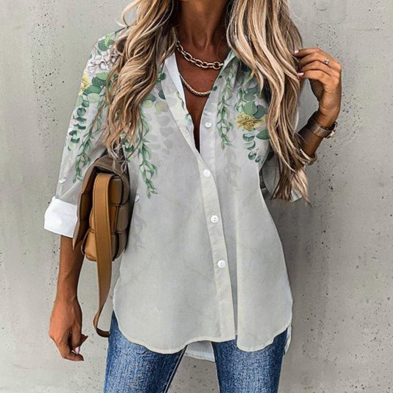 Women' Blouses Temperament Loose Shirt Women Fashion Flowers Leaves Print T-shirts For Top XS-8XL, Green
Women' Blouses Temperament Loose Shirt Women Fashion Flowers Leaves Print T-shirts For Top XS-8XL, Green