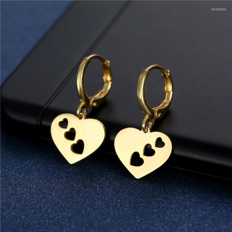 Dangle Earrings In Hollow Heart Stainless Steel Small Hoops With Engraved Hearts Huggie Girls Gold Plated Jewelry
Dangle Earrings In Hollow Heart Stainless Steel Small Hoops With Engraved Hearts Huggie Girls Gold Plated Jewelry