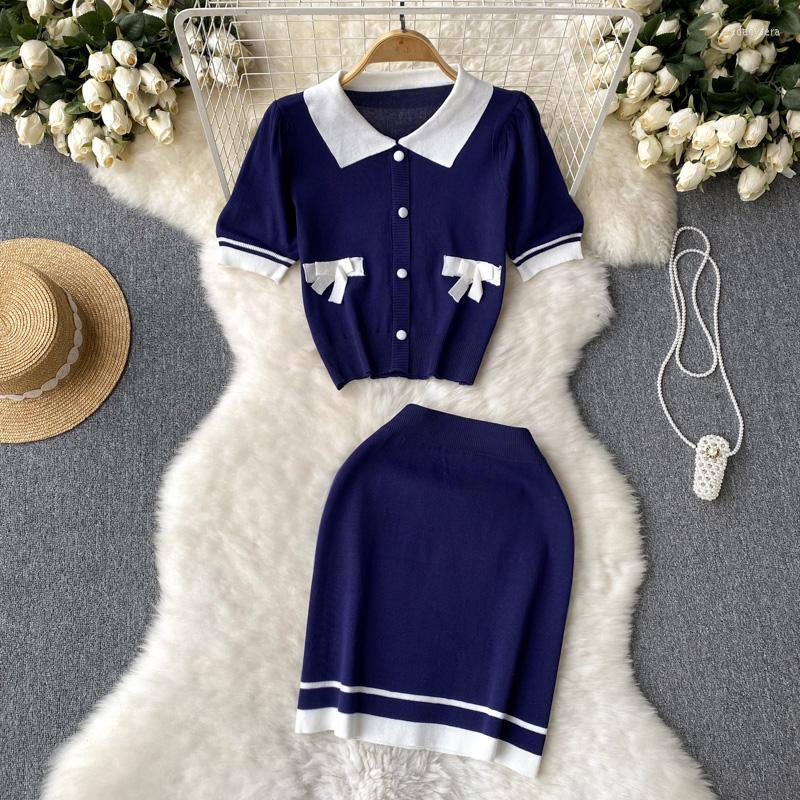Work Dresses Summer French Small Fragrant Wind Short Section Knitted Cardigan Top Package Hip Skirt Two-piece Set, Blue
Work Dresses Summer French Small Fragrant Wind Short Section Knitted Cardigan Top Package Hip Skirt Two-piece Set, Blue