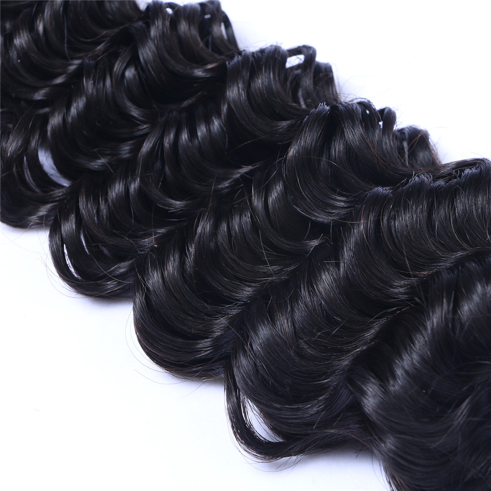 Brazilian Virgin Human Deep Wave Unprocessed Remy Hair Weaves Double Wefts 100G/Bundle 1Bundle/Lot Can Be Dyed Bleached