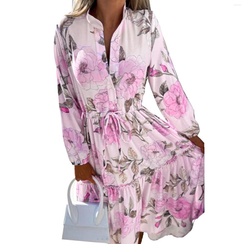 Casual Dresses Ladies Floral Fashion Print Dress Button Loose Long Sleeve Lace Up Bandeau Pleated Short Swing T-shirt, Pink
Casual Dresses Ladies Floral Fashion Print Dress Button Loose Long Sleeve Lace Up Bandeau Pleated Short Swing T-shirt, Pink