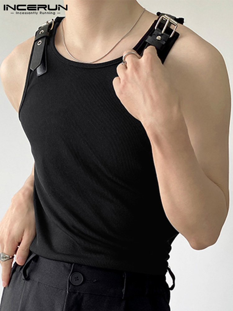 Men's Tank Tops INCERUN Tops Korean Style Men's Leather Shoulder Waistcoat Fashion Casual Male Solid All-match Knitted Vests S-5XL 230508, White
Men's Tank Tops INCERUN Tops Korean Style Men's Leather Shoulder Waistcoat Fashion Casual Male Solid All-match Knitted Vests S-5XL 230508, White