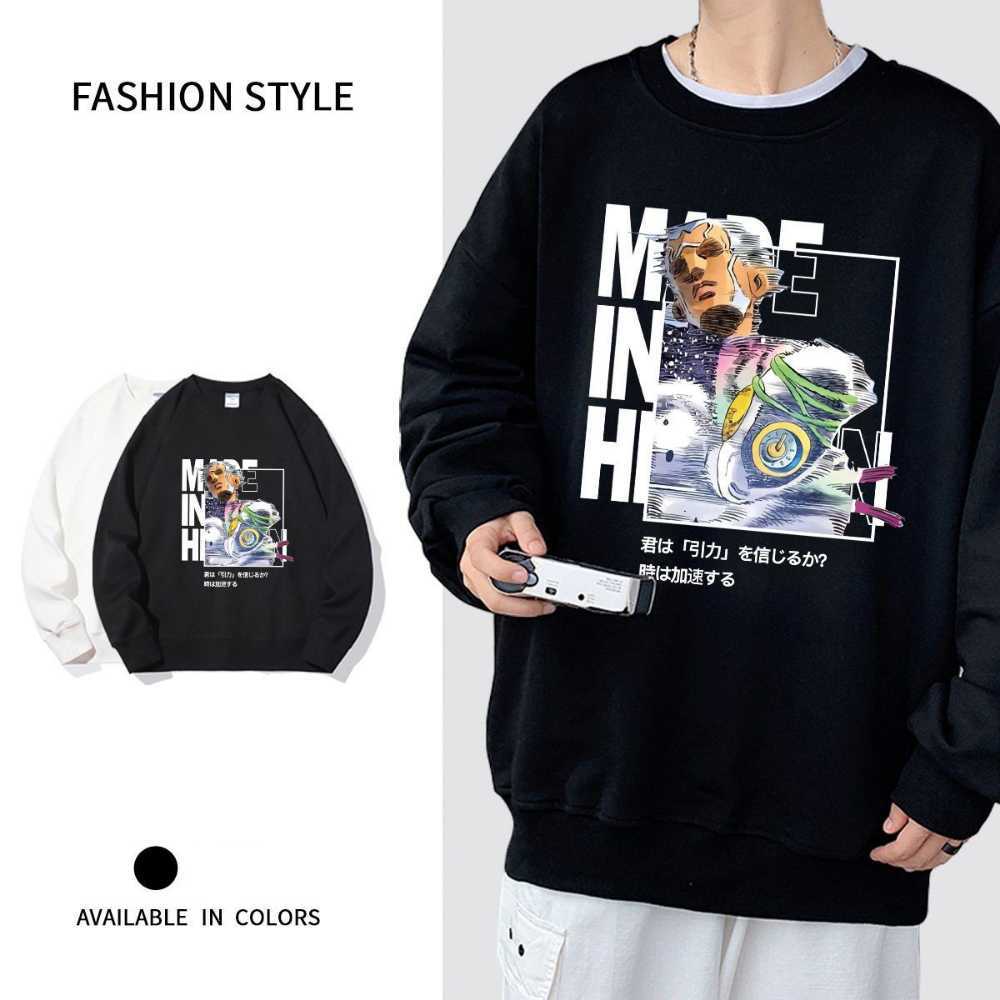 Mens Hoodies Sweatshirts Enrico Pucci Anime Sweatshirts JoJos Bizarre Adventure Manga Graphic Oversized Men Pullover Tracksuit Women Top Winter Cloth 