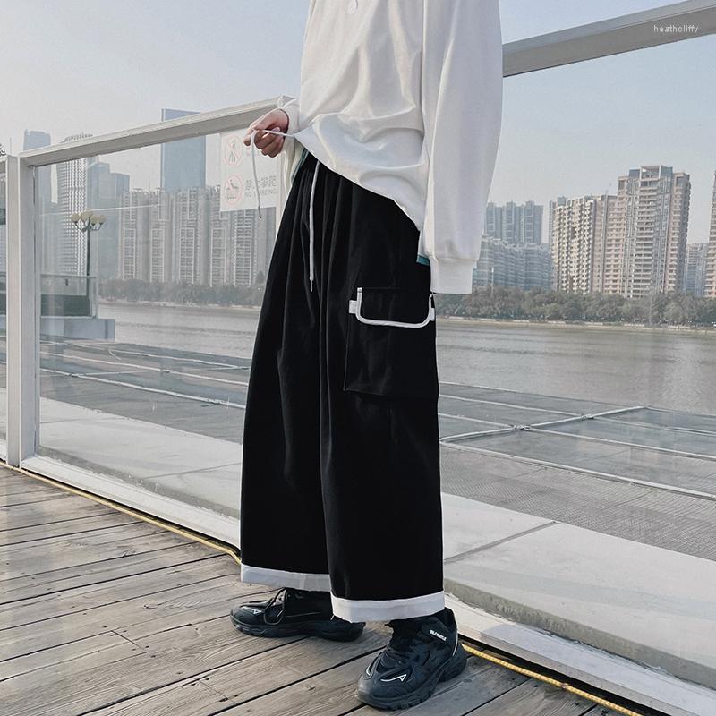 Men' Pants Black/White Straight Cargo Korean Patchwork Man Loose Ankle-Length Streetwear Woman Spring Summer Drawstring Casual
Men' Pants Black/White Straight Cargo Korean Patchwork Man Loose Ankle-Length Streetwear Woman Spring Summer Drawstring Casual