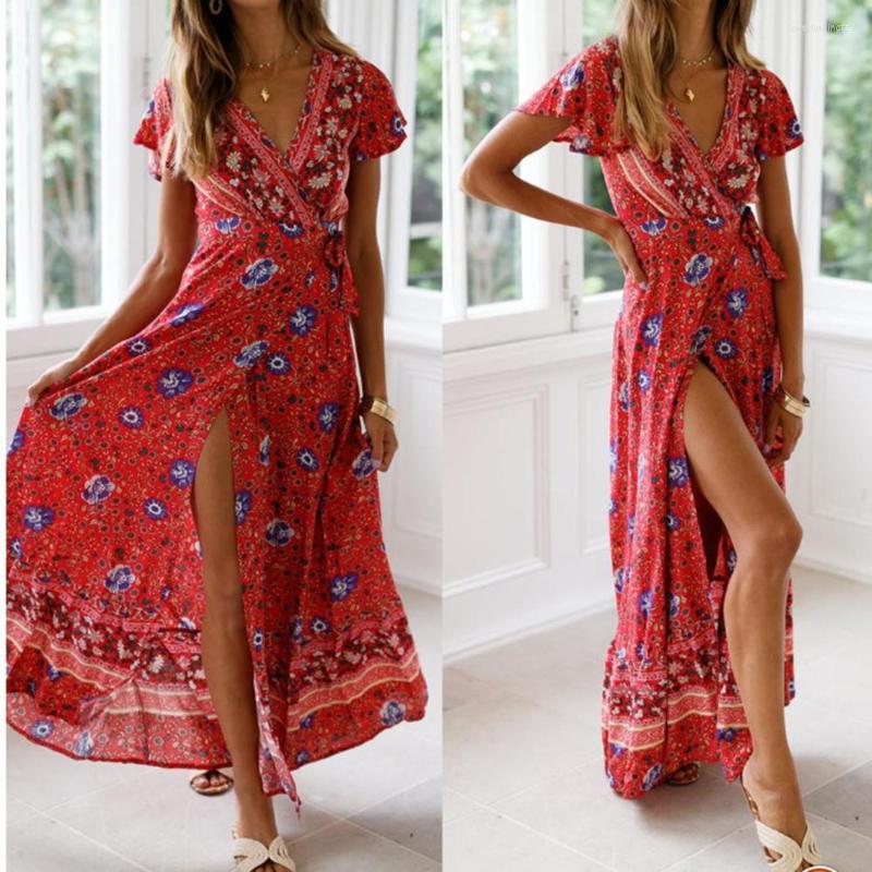 Casual Dresses Summer Sexy Floral Printed Long Dress Women V-Neck Bohemian Split Beach Sundress Ladies Party Streetwear Elegant 2023, Red
Casual Dresses Summer Sexy Floral Printed Long Dress Women V-Neck Bohemian Split Beach Sundress Ladies Party Streetwear Elegant 2023, Red