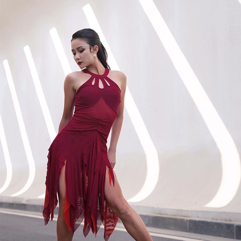 Stage Wear Sexy Latin Dress Women Costume Mesh Samba Tango Dancewear Red Salsa Clothing Rumba Outfits Designer Clothes JL4253, Wine red 
Stage Wear Sexy Latin Dress Women Costume Mesh Samba Tango Dancewear Red Salsa Clothing Rumba Outfits Designer Clothes JL4253, Wine red