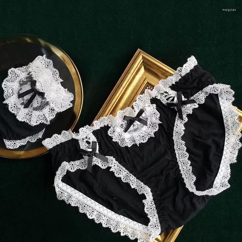 Women's Panties Lolita Sexy Thong Women Butterfly Low Waist JK Maid Ladies Briefs Panty Underwear Japanese Lingerie Ruffle Lace, Black
Women's Panties Lolita Sexy Thong Women Butterfly Low Waist JK Maid Ladies Briefs Panty Underwear Japanese Lingerie Ruffle Lace, Black