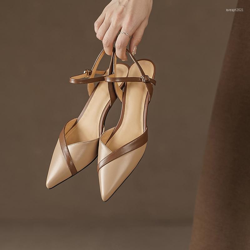 Sandals 2023 Women Natural Leather 22-25cm Cowhide Pigskin Full Pointed Toe Ankle Buckle Tip Binding Sandalias, Beige
Sandals 2023 Women Natural Leather 22-25cm Cowhide Pigskin Full Pointed Toe Ankle Buckle Tip Binding Sandalias, Beige