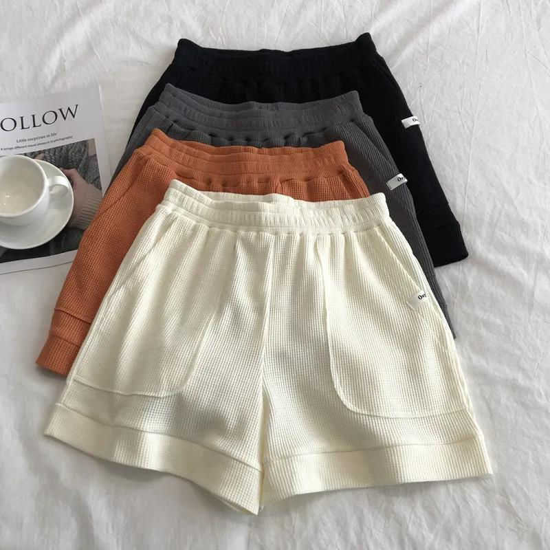 Women's Shorts Summer Casual Women's Shorts Harajuku Lattice Sports Shorts Elastic Waist Wide Leg Shorts Fitness Oversize Female Clothing AA230508, Orange 
Women's Shorts Summer Casual Women's Shorts Harajuku Lattice Sports Shorts Elastic Waist Wide Leg Shorts Fitness Oversize Female Clothing AA230508, Orange