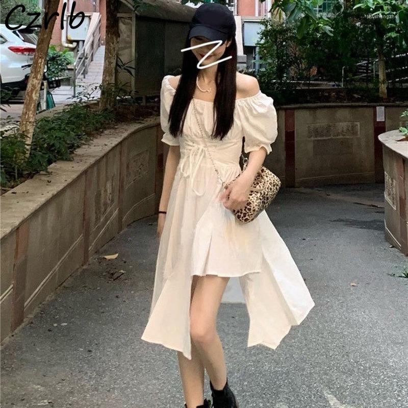 Casual Dresses Short Sleeve Women Fashion Korean Streetwear Elegant Sweet Square Collar Asymmetrical Retro Design Chic Summer Clothes, White
Casual Dresses Short Sleeve Women Fashion Korean Streetwear Elegant Sweet Square Collar Asymmetrical Retro Design Chic Summer Clothes, White
