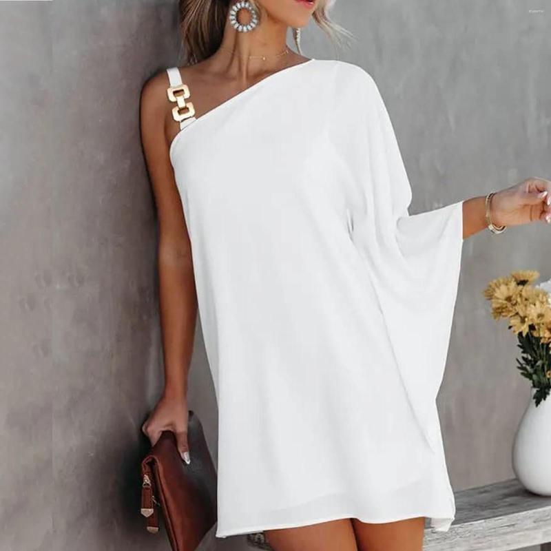 Casual Dresses Summer Dress For Women One Shoulder Half Bat Sleeve Solid Loose Metal Strap Beach Mini Sun, Black
Casual Dresses Summer Dress For Women One Shoulder Half Bat Sleeve Solid Loose Metal Strap Beach Mini Sun, Black