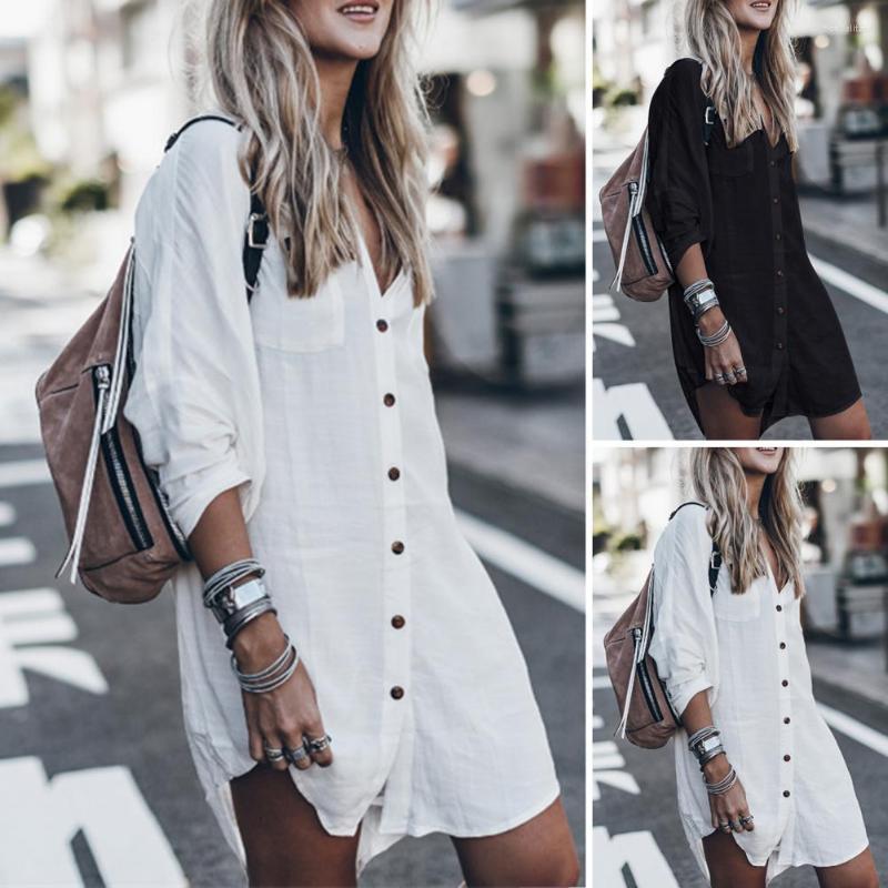 Women's Blouses Beach Blouse Lapel Ladies Shirt Pure Color Loose Office Sunscreen, Black
Women's Blouses Beach Blouse Lapel Ladies Shirt Pure Color Loose Office Sunscreen, Black