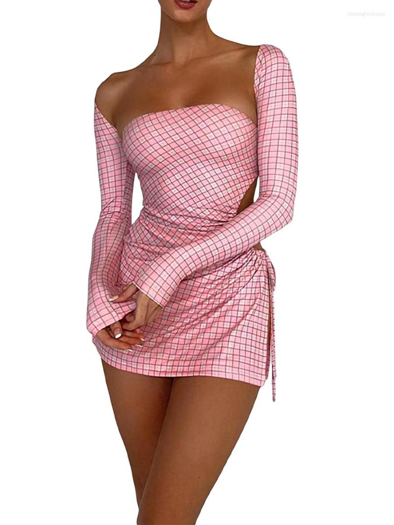 Casual Dresses Women Short Mini Dress Strapless Plaid Print Drawstring Tube With Long Sleeve Bolero, Pink
Casual Dresses Women Short Mini Dress Strapless Plaid Print Drawstring Tube With Long Sleeve Bolero, Pink