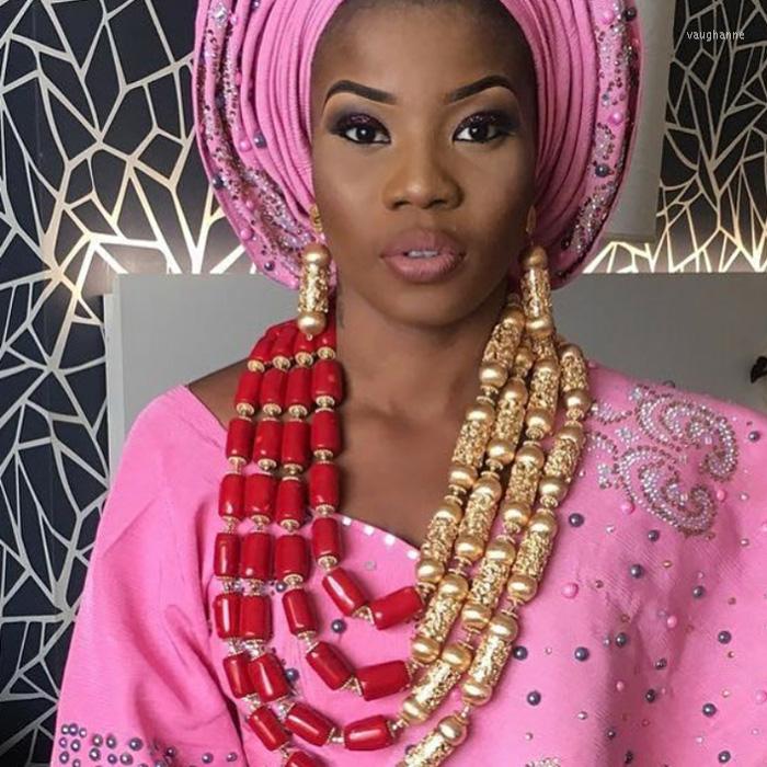 Necklace Earrings Set Long Style Coral Beads Nigerian African Jewelry NCL063, Picture shown
Necklace Earrings Set Long Style Coral Beads Nigerian African Jewelry NCL063, Picture shown