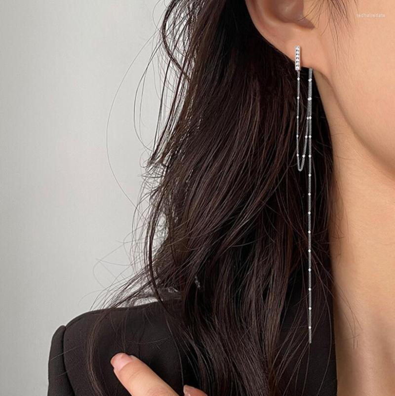 Dangle Earrings Real 925 Sterling Silver Earring 15CM Long Chain Tassel CZ Stud For Women Valentine's Day Fine Jewelry DE0549
Dangle Earrings Real 925 Sterling Silver Earring 15CM Long Chain Tassel CZ Stud For Women Valentine's Day Fine Jewelry DE0549