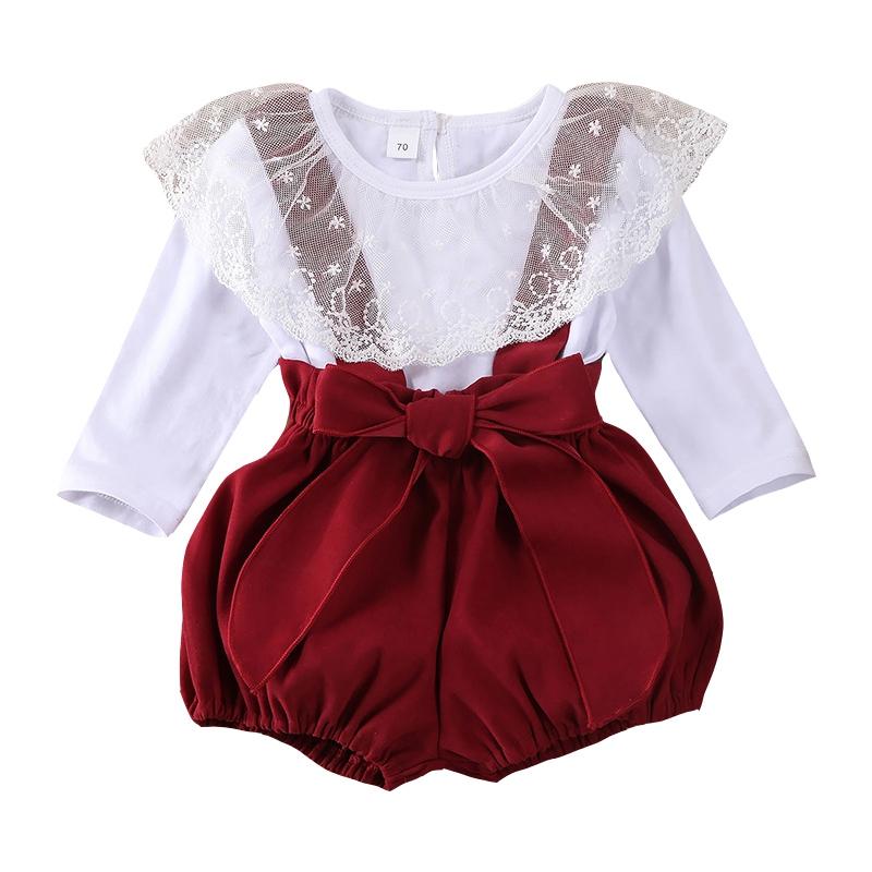 Clothing Sets Spring Baby Girls Clothes Set Long Sleeve Lace Collar White Tops Red Suspender Shorts 2pcs Girl Outfits Party Children's, Purple
Clothing Sets Spring Baby Girls Clothes Set Long Sleeve Lace Collar White Tops Red Suspender Shorts 2pcs Girl Outfits Party Children's, Purple